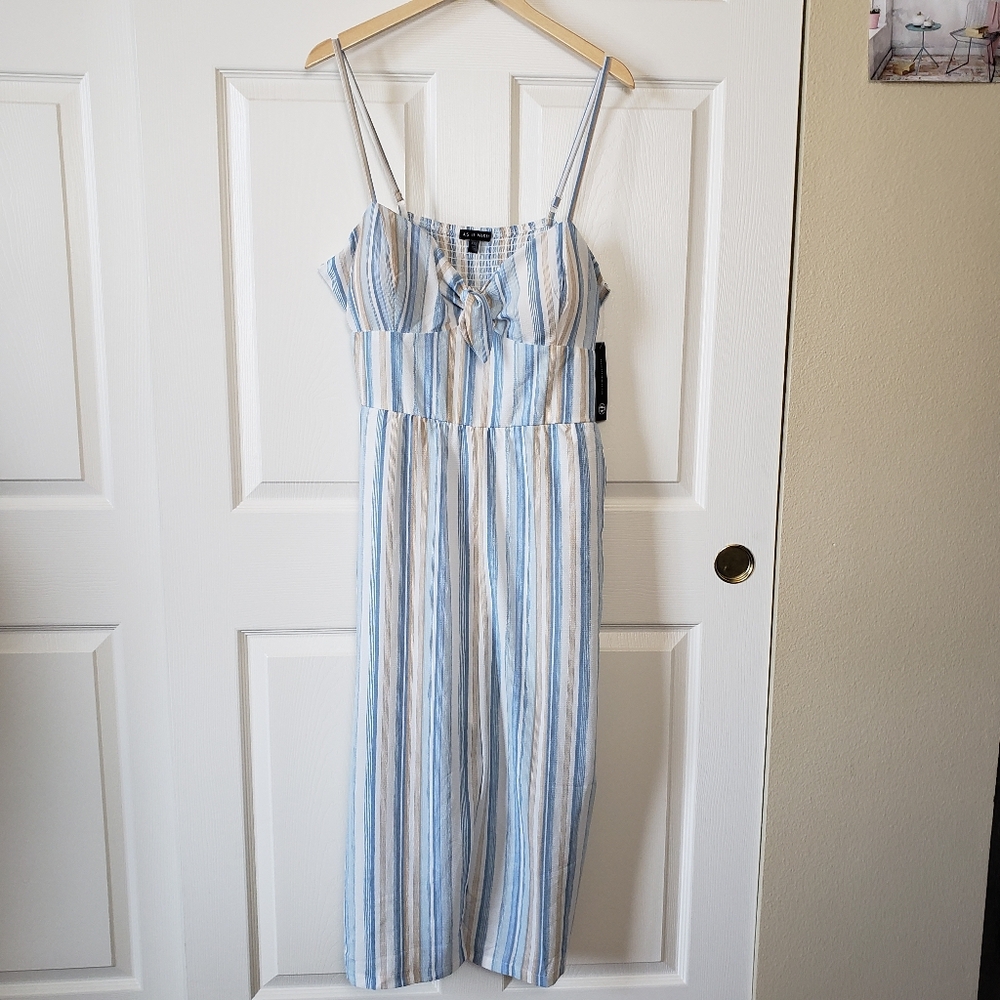 As U Wish Striped Cropped Wide Leg Jumpsuit. Size XXL NWT Spring summer Vacation